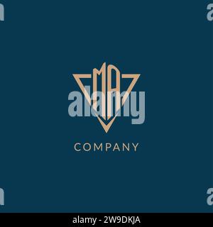 MA logo initials triangle shape style, creative logo design vector graphic Stock Vector