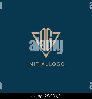 OG logo initials triangle shape style, creative logo design vector graphic Stock Vector