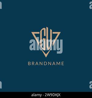 GV logo initials triangle shape style, creative logo design vector graphic Stock Vector