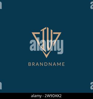 IV logo initials triangle shape style, creative logo design vector graphic Stock Vector
