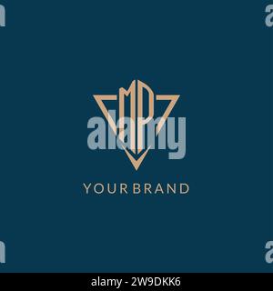 MP logo initials triangle shape style, creative logo design vector graphic Stock Vector