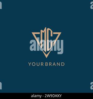 MC logo initials triangle shape style, creative logo design vector graphic Stock Vector