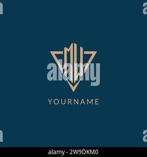 MW logo initials triangle shape style, creative logo design vector graphic Stock Vector