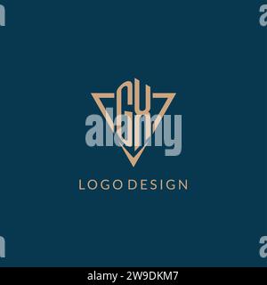 GX logo initials triangle shape style, creative logo design vector graphic Stock Vector