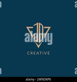 JD logo initials triangle shape style, creative logo design vector graphic Stock Vector