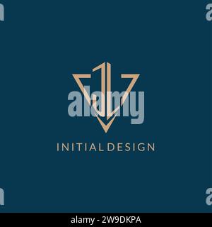 JL logo initials triangle shape style, creative logo design vector graphic Stock Vector