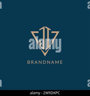JI logo initials triangle shape style, creative logo design vector graphic Stock Vector