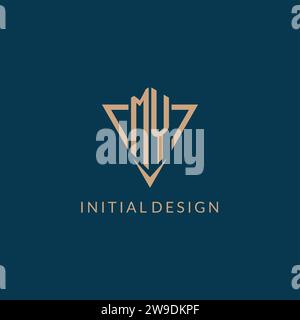 MY logo initials triangle shape style, creative logo design vector graphic Stock Vector