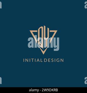QY logo initials triangle shape style, creative logo design vector graphic Stock Vector