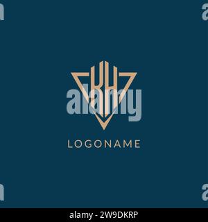 KH logo initials triangle shape style, creative logo design vector graphic Stock Vector