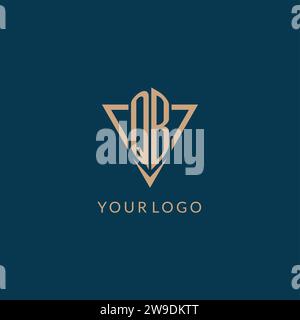 QB logo initials triangle shape style, creative logo design vector graphic Stock Vector