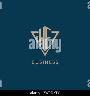 HE logo initials triangle shape style, creative logo design vector graphic Stock Vector