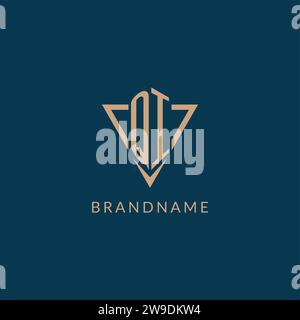 QI logo initials triangle shape style, creative logo design vector graphic Stock Vector
