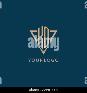KO logo initials triangle shape style, creative logo design vector graphic Stock Vector