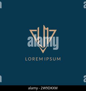 LM logo initials triangle shape style, creative logo design vector graphic Stock Vector