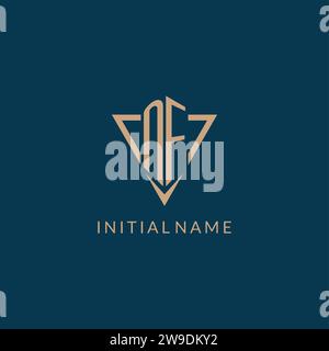 NF logo initials triangle shape style, creative logo design vector graphic Stock Vector