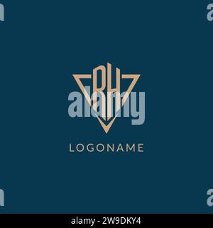 RH logo initials triangle shape style, creative logo design vector graphic Stock Vector