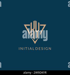 KY logo initials triangle shape style, creative logo design vector graphic Stock Vector
