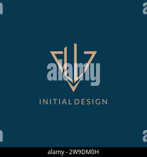 LL logo initials triangle shape style, creative logo design vector graphic Stock Vector