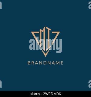 MI logo initials triangle shape style, creative logo design vector graphic Stock Vector