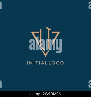 LT logo initials triangle shape style, creative logo design vector graphic Stock Vector