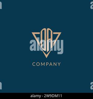 OA logo initials triangle shape style, creative logo design vector graphic Stock Vector