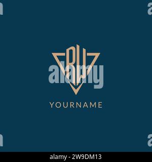 RW logo initials triangle shape style, creative logo design vector graphic Stock Vector