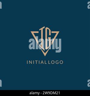 IG logo initials triangle shape style, creative logo design vector graphic Stock Vector