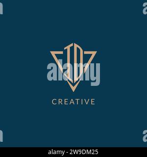 ID logo initials triangle shape style, creative logo design vector graphic Stock Vector