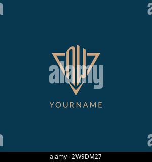 NW logo initials triangle shape style, creative logo design vector graphic Stock Vector