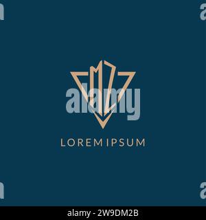 MZ logo initials triangle shape style, creative logo design vector graphic Stock Vector