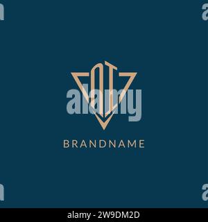 NI logo initials triangle shape style, creative logo design vector graphic Stock Vector