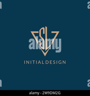 SL logo initials triangle shape style, creative logo design vector graphic Stock Vector
