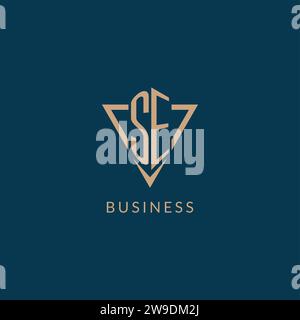 SE logo initials triangle shape style, creative logo design vector graphic Stock Vector