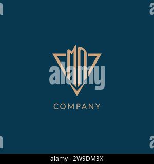 MN logo initials triangle shape style, creative logo design vector graphic Stock Vector