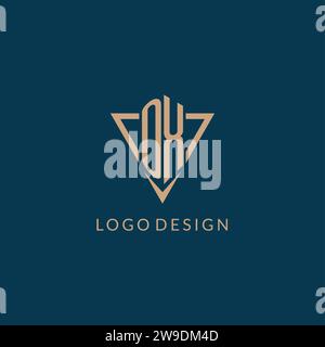 OX logo initials triangle shape style, creative logo design vector graphic Stock Vector