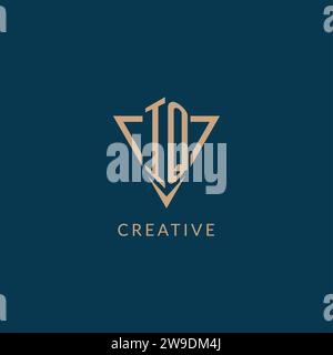 IQ logo initials triangle shape style, creative logo design vector graphic Stock Vector