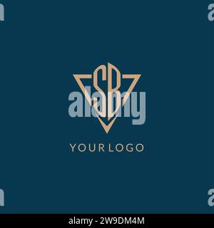 SB logo initials triangle shape style, creative logo design vector graphic Stock Vector