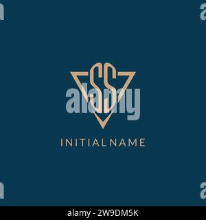 SS logo initials triangle shape style, creative logo design vector graphic Stock Vector