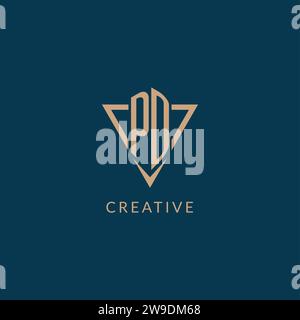PD logo initials triangle shape style, creative logo design vector graphic Stock Vector