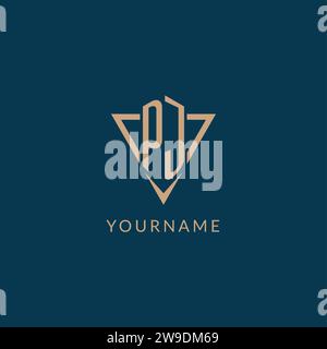 PJ logo initials triangle shape style, creative logo design vector graphic Stock Vector