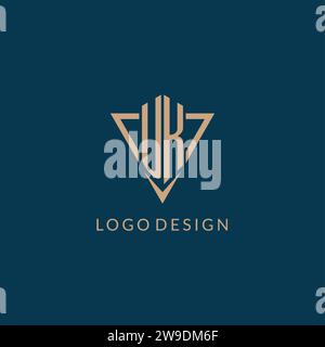 UK logo initials triangle shape style, creative logo design vector graphic Stock Vector