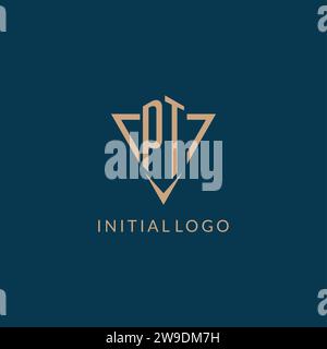 PT logo initials triangle shape style, creative logo design vector graphic Stock Vector