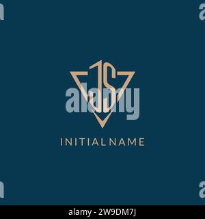 JS logo initials triangle shape style, creative logo design vector graphic Stock Vector