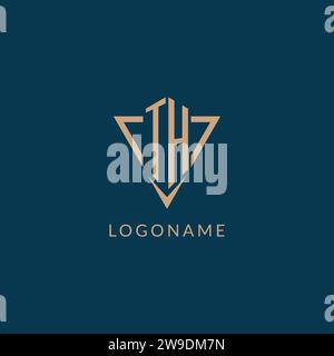 TH logo initials triangle shape style, creative logo design vector graphic Stock Vector