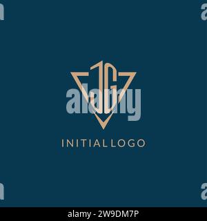 JG logo initials triangle shape style, creative logo design vector graphic Stock Vector