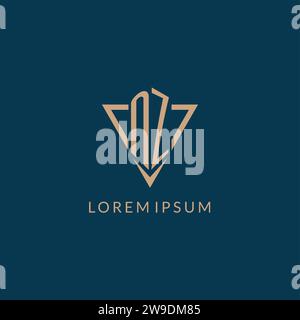 NZ logo initials triangle shape style, creative logo design vector graphic Stock Vector