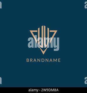UV logo initials triangle shape style, creative logo design vector graphic Stock Vector