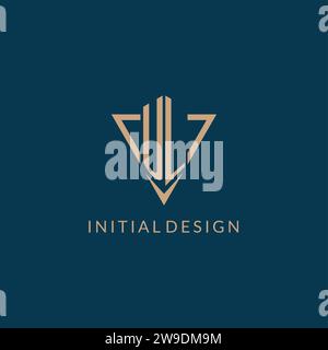 UL logo initials triangle shape style, creative logo design vector graphic Stock Vector