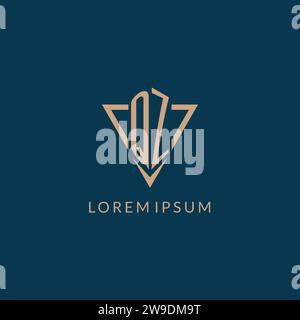 QZ logo initials triangle shape style, creative logo design vector graphic Stock Vector